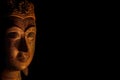 Zen Buddhism. Spiritual enlightenment of serene Buddha head in m Royalty Free Stock Photo