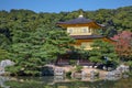 Zen Buddhist temple Kinkaku-ji (Temple of the Golden Pavilion). Kyoto. Japan Royalty Free Stock Photo