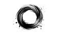 Zen Circle Brush Stroke with Ink Splatter Royalty Free Stock Photo