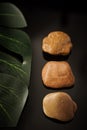 Stones arranged against black background Royalty Free Stock Photo