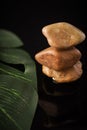 Stones arranged against black background Royalty Free Stock Photo