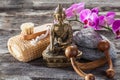 Zen decor for pampering nail and body massage Royalty Free Stock Photo