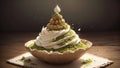 Zen Delight Matcha infused Waffles in a Paper Art Wonderland.AI Generated