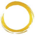 Zen Enso Gold Golden Circle Brush Stroke Art Vector Royalty Free Stock Photo