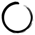 Zen Enso Japanese Circle Brush Stroke Logo Illustration Vector