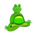 Zen fat happy frog doing meditation Royalty Free Stock Photo