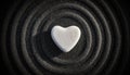 Zen Garden with Heart Shaped Stone and Concentric Circles of Sand - Generative Ai Royalty Free Stock Photo