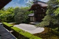 The Zen garden inside Eikan-Do temple. Kyoto Japan