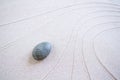 Zen Garden Japanese pattern on white sand background Royalty Free Stock Photo