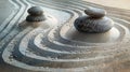 Zen garden meditation stone background. Created by Ai