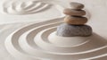 Zen garden meditation stone background, Zen Stones with lines in the sand, concept of harmony Royalty Free Stock Photo