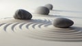 Zen garden meditation stone background, Zen Stones with lines in the sand, concept of harmony Royalty Free Stock Photo