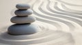 Zen garden meditation stone background, Zen Stones with lines in the sand, concept of harmony Royalty Free Stock Photo