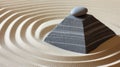 Zen garden meditation stone background, Zen Stones with lines in the sand, concept of harmony Royalty Free Stock Photo