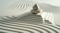 Zen garden meditation stone background, Zen Stones with lines in the sand, concept of harmony Royalty Free Stock Photo