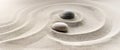 Zen garden meditation stone background with stones and lines in sand for relaxation balance and harmony spirituality or spa Royalty Free Stock Photo