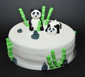 Zen garden, panda bears fondant cake