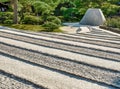 Raked Sand With Cone In Garden Royalty Free Stock Photo