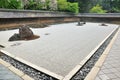 Zen garden, raked the stones of the Ryoanji Temple garden Royalty Free Stock Photo