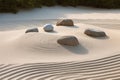Zen garden sand. Generate Ai Royalty Free Stock Photo