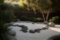 Zen garden sand and stones. Generate Ai Royalty Free Stock Photo