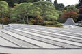 Zen garden with sand tower