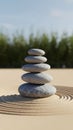 Zen Garden Stacked Stones Serenity and Balance Royalty Free Stock Photo