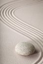 Zen garden stone and sand pattern tranquil relax Royalty Free Stock Photo