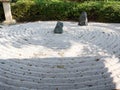 Zen garden stone,Scree Rock Style Japan in Japanese village in Ayutthaya Thailand Royalty Free Stock Photo