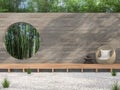 Zen garden style idea 3d render Royalty Free Stock Photo