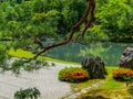 Zen Garden of Tenryu-ji, Heavenly Dragon Temple. In Kyoto, Japan Royalty Free Stock Photo