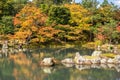 Zen garden in Tenryu-ji temple in autumn season Royalty Free Stock Photo