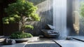 Zen Garden with Waterfall Royalty Free Stock Photo