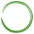 Zen Green Brush Circle Stroke Vector Art Painting Royalty Free Stock Photo