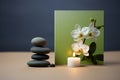 Zen or spa greeting or invitation card with captivating composition, tranquility and peaceful Royalty Free Stock Photo