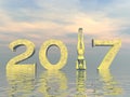 Zen happy new year 2017 - 3D render