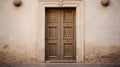 Zen-inspired Door To An Old Town Building In Greece