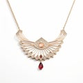 Zen-inspired Gold And Stone Necklace With Ruby Diamonds