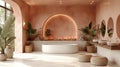 Zen-Inspired Modern Bathroom Spa Background Royalty Free Stock Photo
