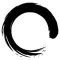 Zen Japanese Enso Circle Brush Paint Vector Logo Icon Illustration