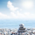 Zen like stones on beach Royalty Free Stock Photo