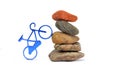 Zen like stones and blue bike