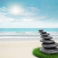 Zen-like stones inclination Royalty Free Stock Photo