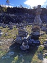 Zen marble stones in canyon park Ruskeala, Karelia Royalty Free Stock Photo