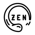 zen meditation line icon vector illustration Royalty Free Stock Photo