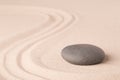 Zen meditation sand and stone pattern for relaxation and concentration