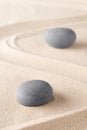 Zen meditation stone in Japanese zen garden Royalty Free Stock Photo