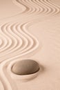 Zen meditation stone and sand garden Royalty Free Stock Photo