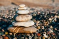 Zen meditation stones on the beach. Royalty Free Stock Photo