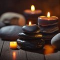 Zen meditation stones and candles Royalty Free Stock Photo